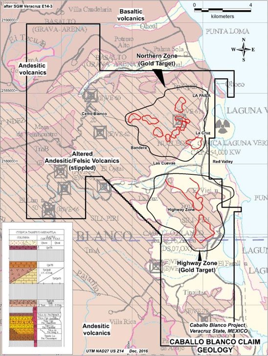 Caballo Blanco claim geology