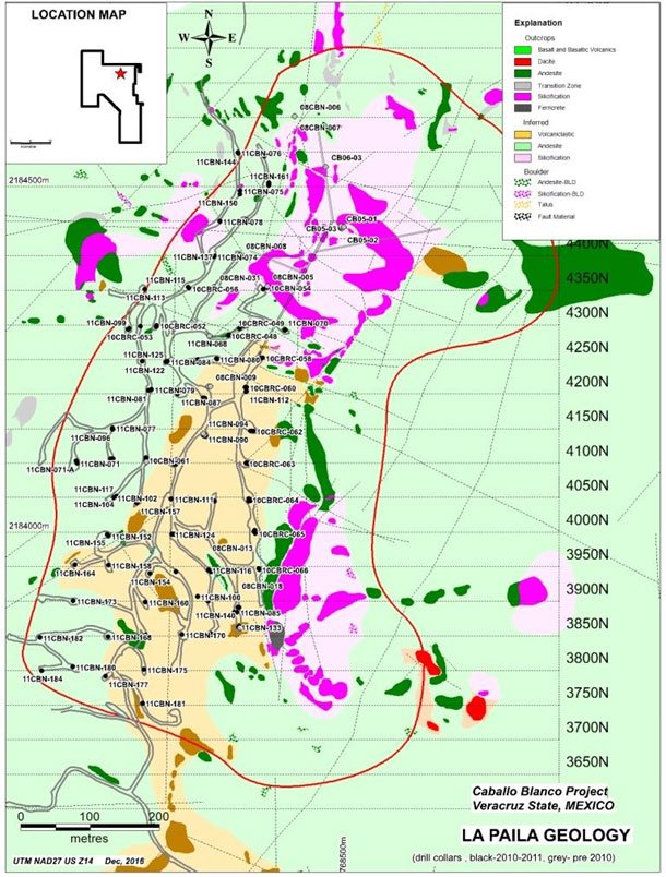 La Paila geology map